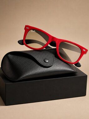 Ray-Ban Wayfarer RB2140 Black Red Sunglasses Classic